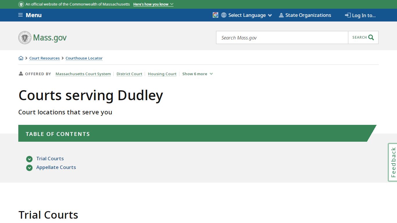 Courts serving Dudley | Mass.gov